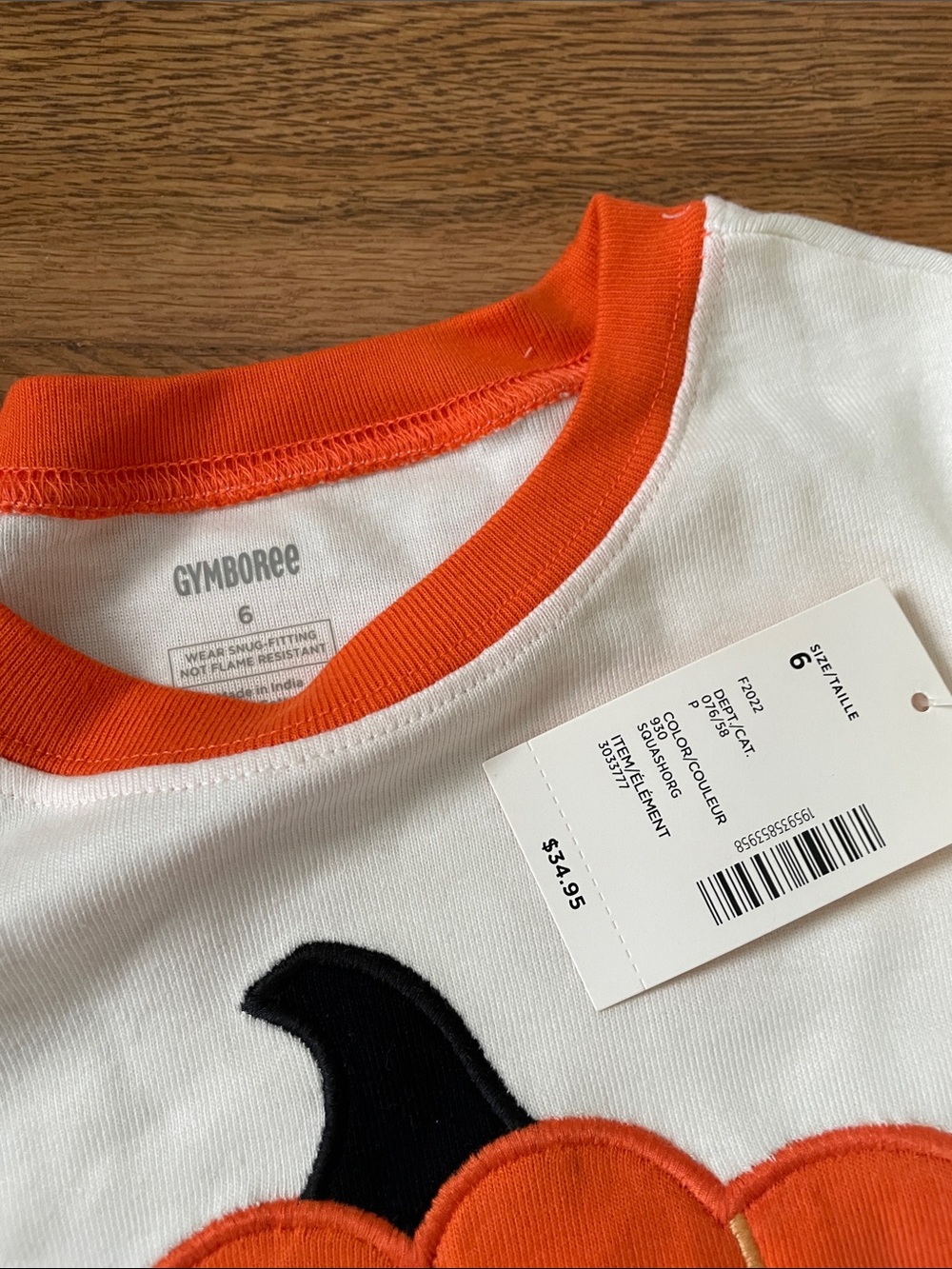 Size 6 NWT Gymboree Kids Halloween Pumpkin Pajama Set - Orange White boy girl